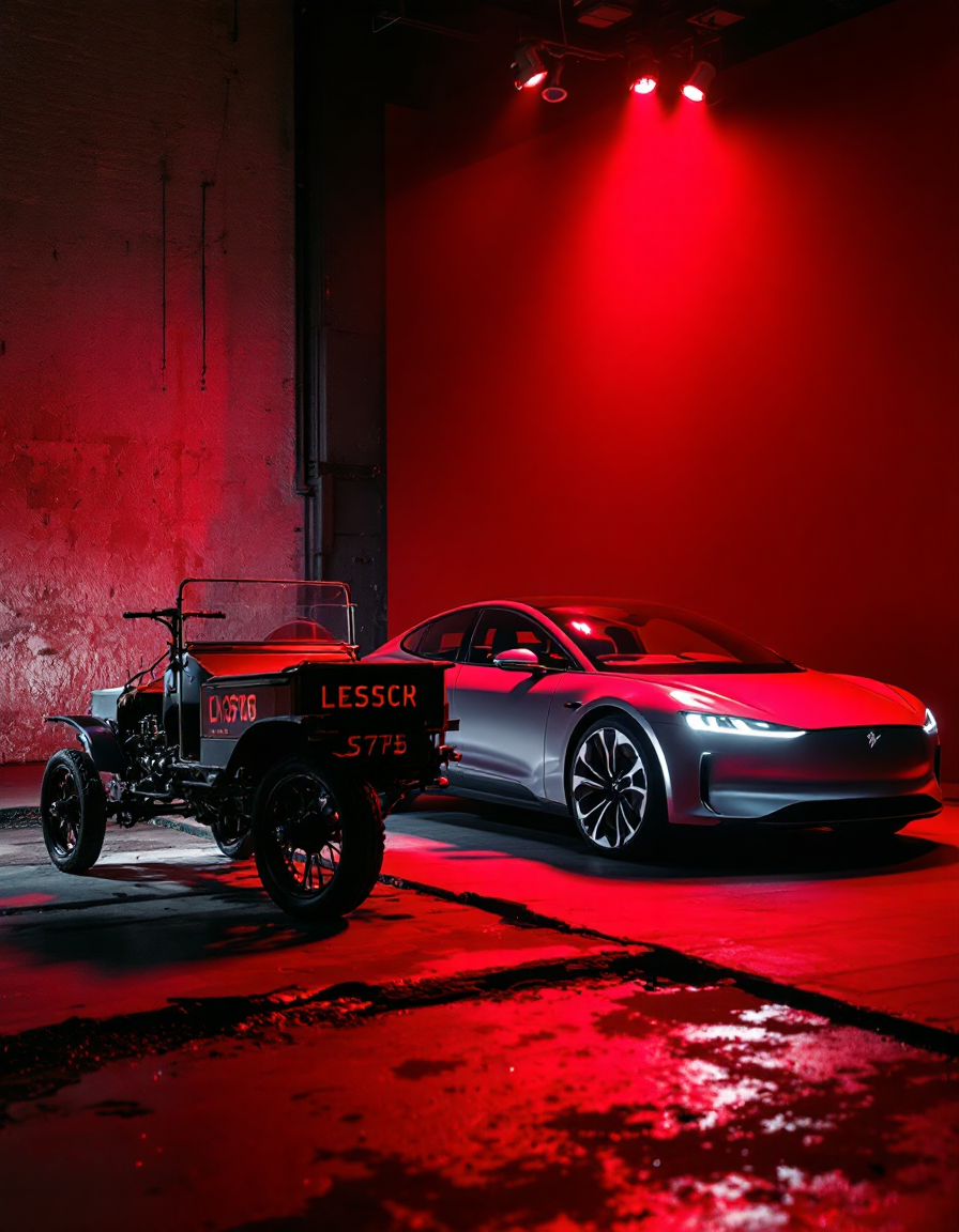 Comparativa entre un vehículo eléctrico de 1900 y uno moderno